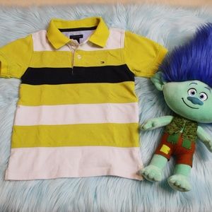 Tommy Hilfiger Boys Sz 6 Yellow Striped Polo Shirt